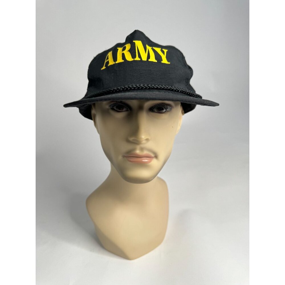 Army Logo Black Nylon Snapback Hat By Yupoong - Picture 2 of 16